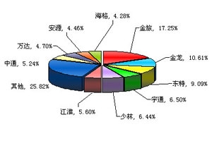 2010年1月小型客车销售量TOP10
